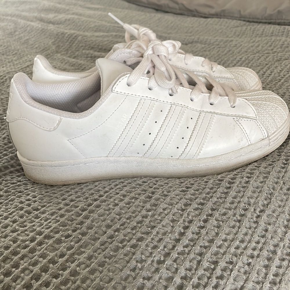 Adidas All White Superstar Gem